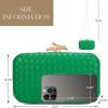 imageClutch Purses for Women EveningWedding Chic Woven Bag Formal PU Leather Purse Designer Handbags for WomenGreenwoven