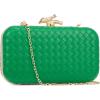 imageClutch Purses for Women EveningWedding Chic Woven Bag Formal PU Leather Purse Designer Handbags for WomenGreenwoven