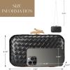 imageClutch Purses for Women EveningWedding Chic Woven Bag Formal PU Leather Purse Designer Handbags for WomenMetallic Blackwoven
