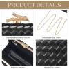 imageClutch Purses for Women EveningWedding Chic Woven Bag Formal PU Leather Purse Designer Handbags for WomenMetallic Blackwoven