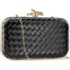 imageClutch Purses for Women EveningWedding Chic Woven Bag Formal PU Leather Purse Designer Handbags for WomenMetallic Blackwoven