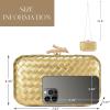 imageClutch Purses for Women EveningWedding Chic Woven Bag Formal PU Leather Purse Designer Handbags for WomenMetallic Goldwoven