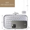 imageClutch Purses for Women EveningWedding Chic Woven Bag Formal PU Leather Purse Designer Handbags for WomenMetallic Silverwoven