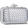 imageClutch Purses for Women EveningWedding Chic Woven Bag Formal PU Leather Purse Designer Handbags for WomenMetallic Silverwoven