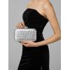 imageClutch Purses for Women EveningWedding Chic Woven Bag Formal PU Leather Purse Designer Handbags for WomenMetallic Silverwoven