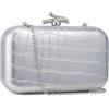 imageClutch Purses for Women EveningWedding Chic Woven Bag Formal PU Leather Purse Designer Handbags for WomenSilvercrocodile
