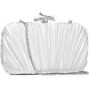 imageClutch Purses for Women EveningWedding Chic Woven Bag Formal PU Leather Purse Designer Handbags for WomenWhitesatin