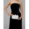 imageClutch Purses for Women EveningWedding Chic Woven Bag Formal PU Leather Purse Designer Handbags for WomenWhitesatin