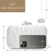 imageClutch Purses for Women EveningWedding Chic Woven Bag Formal PU Leather Purse Designer Handbags for WomenWhitesatin
