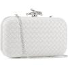 imageClutch Purses for Women EveningWedding Chic Woven Bag Formal PU Leather Purse Designer Handbags for WomenWhitewoven