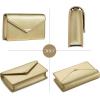 imageSWEETV Classic Envelope Clutch Purses for Women Elegant PU Leather Handbags for Evening Weddings Parties and Formal EventsGold