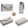 imageSWEETV Classic Envelope Clutch Purses for Women Elegant PU Leather Handbags for Evening Weddings Parties and Formal EventsLight Grey