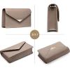 imageSWEETV Classic Envelope Clutch Purses for Women Elegant PU Leather Handbags for Evening Weddings Parties and Formal EventsTaupe