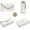 imageSWEETV Classic Envelope Clutch Purses for Women Elegant PU Leather Handbags for Evening Weddings Parties and Formal EventsWhite