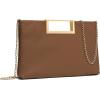 imageSWEETV Clutch Purses for Women Evening Formal Fashion PU Leather Purse for Prom Cocktail and WeddingNinaCaramel Brown