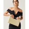 imageSWEETV Clutch Purses for Women Evening Formal Fashion PU Leather Purse for Prom Cocktail and WeddingNinaGilded Gold