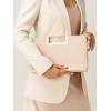 imageSWEETV Clutch Purses for Women Evening Formal Fashion PU Leather Purse for Prom Cocktail and WeddingNinaPinkish Brown