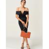 imageSWEETV Clutch Purses for Women Evening Formal Fashion PU Leather Purse for Prom Cocktail and WeddingNinaPumpkin Orange