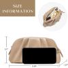 imageSWEETV Dressy Vegan Leather Clutch Purse for Women Formal Soft Pleated PU Evening Clutch for Weddings Proms CocktailGemmaApricot Beige