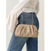 imageSWEETV Dressy Vegan Leather Clutch Purse for Women Formal Soft Pleated PU Evening Clutch for Weddings Proms CocktailGemmaApricot Beige