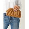 imageSWEETV Dressy Vegan Leather Clutch Purse for Women Formal Soft Pleated PU Evening Clutch for Weddings Proms CocktailGemmaBronze Brown