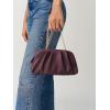 imageSWEETV Dressy Vegan Leather Clutch Purse for Women Formal Soft Pleated PU Evening Clutch for Weddings Proms CocktailGemmaBurgundy