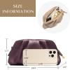 imageSWEETV Dressy Vegan Leather Clutch Purse for Women Formal Soft Pleated PU Evening Clutch for Weddings Proms CocktailGemmaBurgundy