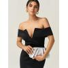 imageSWEETV Dressy Vegan Leather Clutch Purse for Women Formal Soft Pleated PU Evening Clutch for Weddings Proms CocktailGemmaChrome Silver