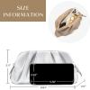 imageSWEETV Dressy Vegan Leather Clutch Purse for Women Formal Soft Pleated PU Evening Clutch for Weddings Proms CocktailGemmaChrome Silver