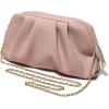 imageSWEETV Dressy Vegan Leather Clutch Purse for Women Formal Soft Pleated PU Evening Clutch for Weddings Proms CocktailGemmaDusty Pink