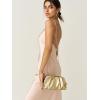 imageSWEETV Dressy Vegan Leather Clutch Purse for Women Formal Soft Pleated PU Evening Clutch for Weddings Proms CocktailGemmaGilded Gold