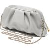imageSWEETV Dressy Vegan Leather Clutch Purse for Women Formal Soft Pleated PU Evening Clutch for Weddings Proms CocktailGemmaGrey
