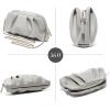 imageSWEETV Dressy Vegan Leather Clutch Purse for Women Formal Soft Pleated PU Evening Clutch for Weddings Proms CocktailGemmaGrey