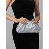 imageSWEETV Dressy Vegan Leather Clutch Purse for Women Formal Soft Pleated PU Evening Clutch for Weddings Proms CocktailGemmaIridescent Silver