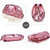 imageSWEETV Dressy Vegan Leather Clutch Purse for Women Formal Soft Pleated PU Evening Clutch for Weddings Proms CocktailGemmaMetallic Candy Pink