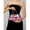imageSWEETV Dressy Vegan Leather Clutch Purse for Women Formal Soft Pleated PU Evening Clutch for Weddings Proms CocktailGemmaMetallic Candy Pink