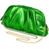 imageSWEETV Dressy Vegan Leather Clutch Purse for Women Formal Soft Pleated PU Evening Clutch for Weddings Proms CocktailGemmaMetallic Green