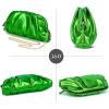 imageSWEETV Dressy Vegan Leather Clutch Purse for Women Formal Soft Pleated PU Evening Clutch for Weddings Proms CocktailGemmaMetallic Green
