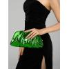 imageSWEETV Dressy Vegan Leather Clutch Purse for Women Formal Soft Pleated PU Evening Clutch for Weddings Proms CocktailGemmaMetallic Green