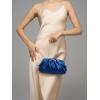 imageSWEETV Dressy Vegan Leather Clutch Purse for Women Formal Soft Pleated PU Evening Clutch for Weddings Proms CocktailGemmaMetallic Ocean Blue