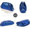 imageSWEETV Dressy Vegan Leather Clutch Purse for Women Formal Soft Pleated PU Evening Clutch for Weddings Proms CocktailGemmaMetallic Ocean Blue