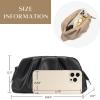 imageSWEETV Dressy Vegan Leather Clutch Purse for Women Formal Soft Pleated PU Evening Clutch for Weddings Proms CocktailGemmaObsidian Black