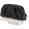 imageSWEETV Dressy Vegan Leather Clutch Purse for Women Formal Soft Pleated PU Evening Clutch for Weddings Proms CocktailGemmaObsidian Black
