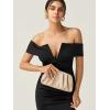 imageSWEETV Dressy Vegan Leather Clutch Purse for Women Formal Soft Pleated PU Evening Clutch for Weddings Proms CocktailGemmaPinkish Brown