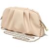 imageSWEETV Dressy Vegan Leather Clutch Purse for Women Formal Soft Pleated PU Evening Clutch for Weddings Proms CocktailGemmaPinkish Brown