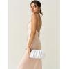 imageSWEETV Dressy Vegan Leather Clutch Purse for Women Formal Soft Pleated PU Evening Clutch for Weddings Proms CocktailGemmaWhite