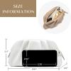 imageSWEETV Dressy Vegan Leather Clutch Purse for Women Formal Soft Pleated PU Evening Clutch for Weddings Proms CocktailGemmaWhite