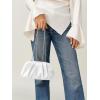 imageSWEETV Dressy Vegan Leather Clutch Purse for Women Formal Soft Pleated PU Evening Clutch for Weddings Proms CocktailGemmaWhite