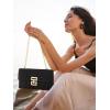 imageSWEETV Straw Purse Woven Beach Bag Summer Straw Clutch Purse Boho Crossbody Bags for Women Small Raffia Shoulder BagBlack