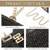 imageSWEETV Straw Purse Woven Beach Bag Summer Straw Clutch Purse Boho Crossbody Bags for Women Small Raffia Shoulder BagBlack